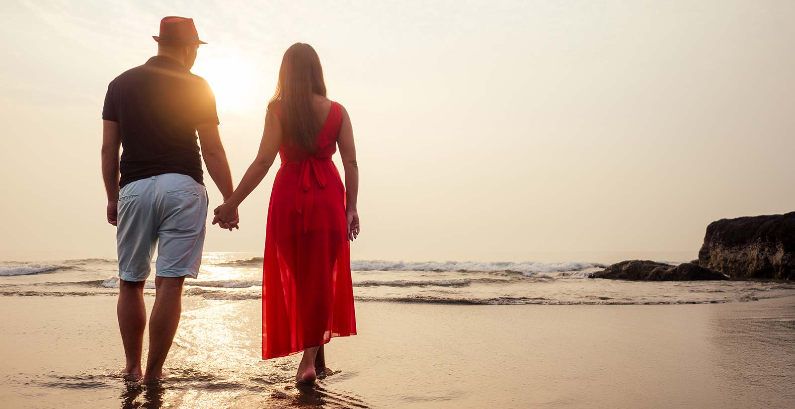 Young couple in love on the beach