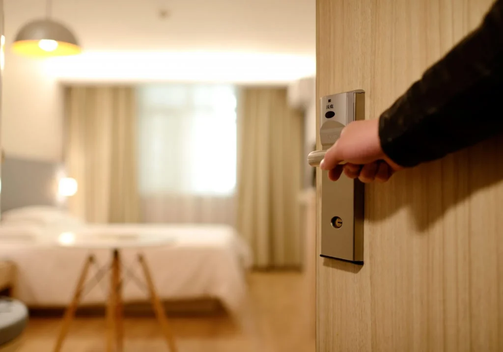 hotel room door entrance