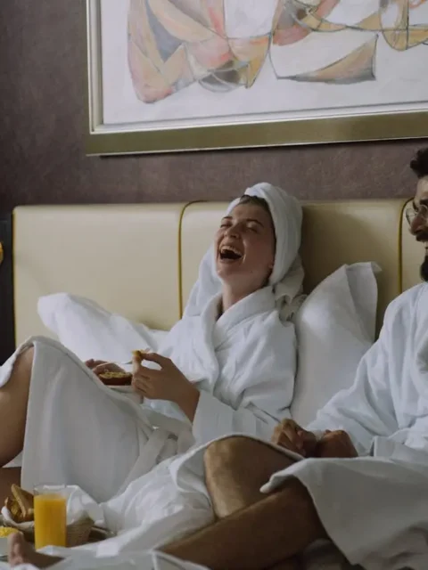 Couple at Hotel Bedroom