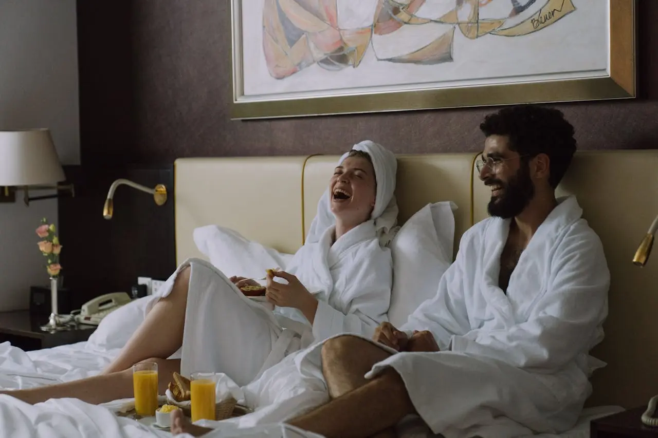 Couple at Hotel Bedroom