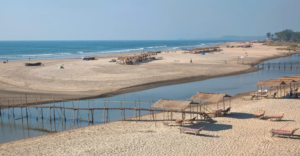 Mandrem River and Mandrem Beach in Goa