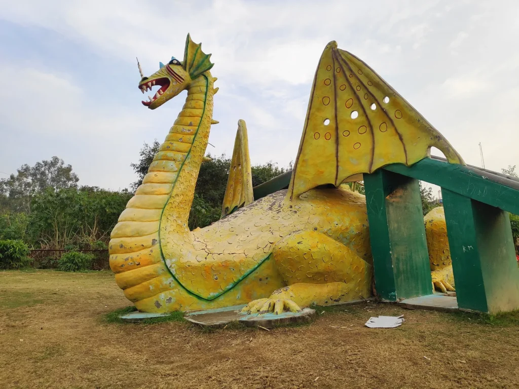 Dragon monument on chandigarh japanese garden