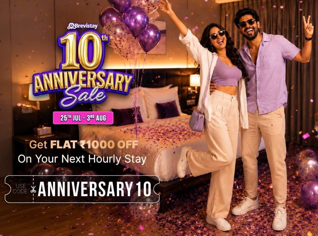 Brevistay 10 Year Anniversary Offer worth 1000 Rs OFF