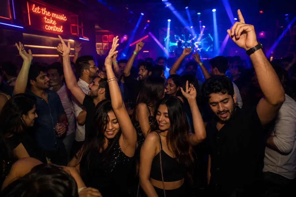 Nightlife in mumbai - people enjoying clubbing in mumbai