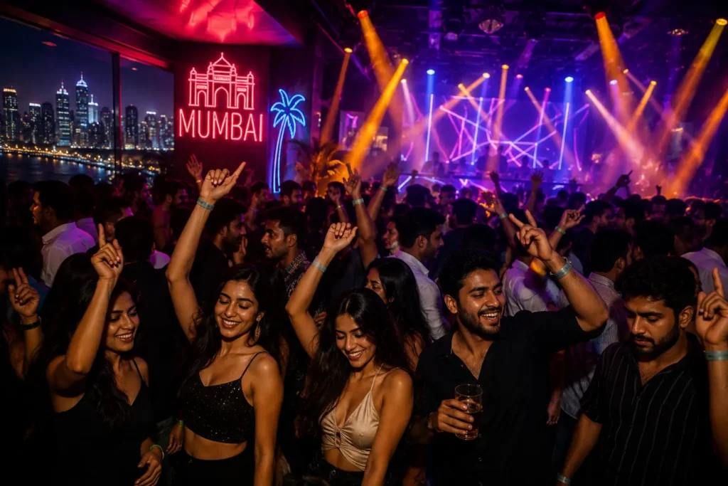 party club in mumbai - people enjoying clubbing in mumbai at night
