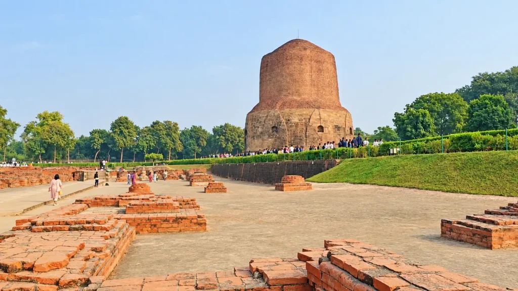 People enjoying walking in an offbeat place to visit in Varanasi named Sarnath