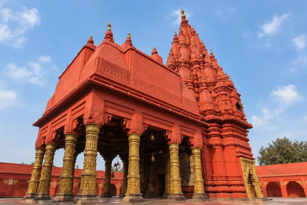Daylight view of Durga Temple in Varanasi, an offbeat place to visit in Varanasi