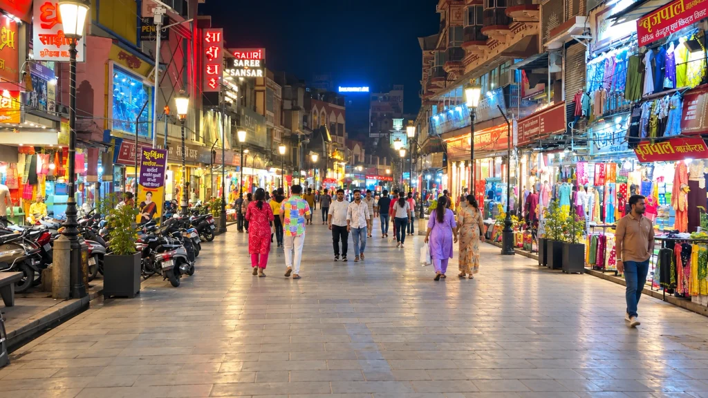 Godowlia Market in Varanasi at Night