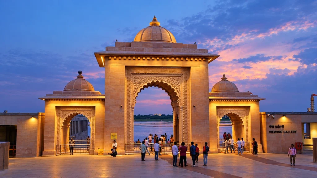 Kashi Vishwanath Mandir Corridor in Varanasi at Night