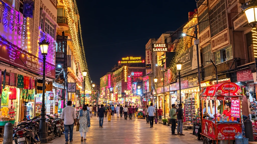Markets in Varanasi at Night