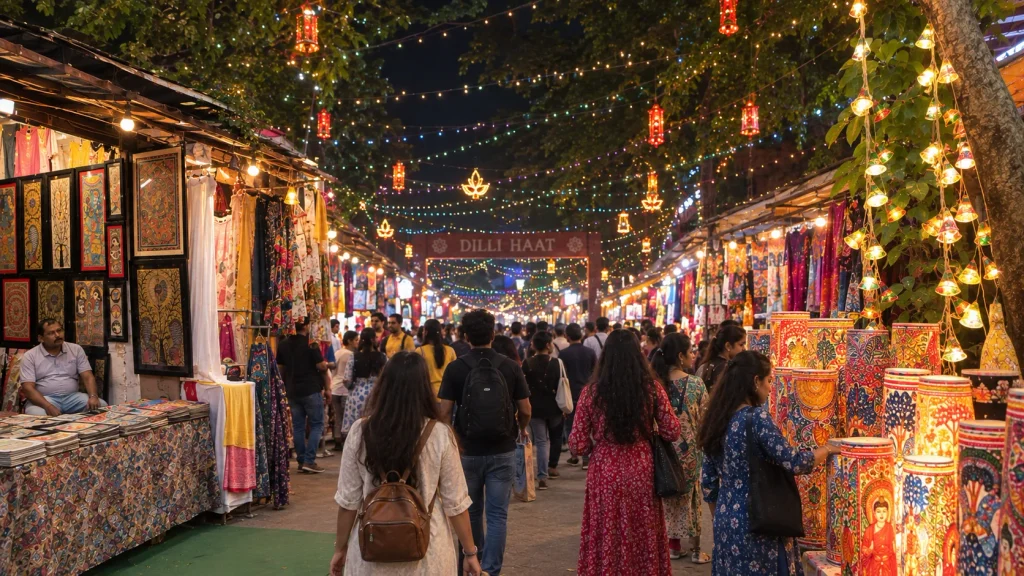 Dilli Haat INA Market in Delhi on Diwali