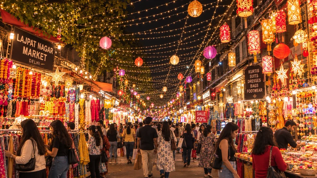 Diwali Night at Lajpat Nagar Market in Delhi