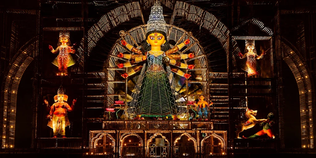 Durga Puja in Hatibagan Sarbojanin
